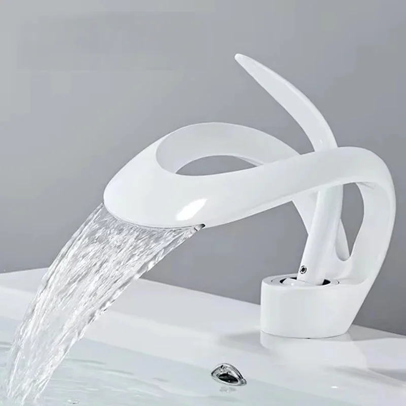 Waterfall Creative Bathroom Basin Faucet Sink Faucet Deck Mounted Hot Cold Water Mixer Crane Brass Body Single Hole Taps Mixers
Waterfall Creative Bathroom Basin Faucet Sink Faucet Deck Mounted Hot Cold Water Mixer Crane Brass Body Single Hole Taps Mixers