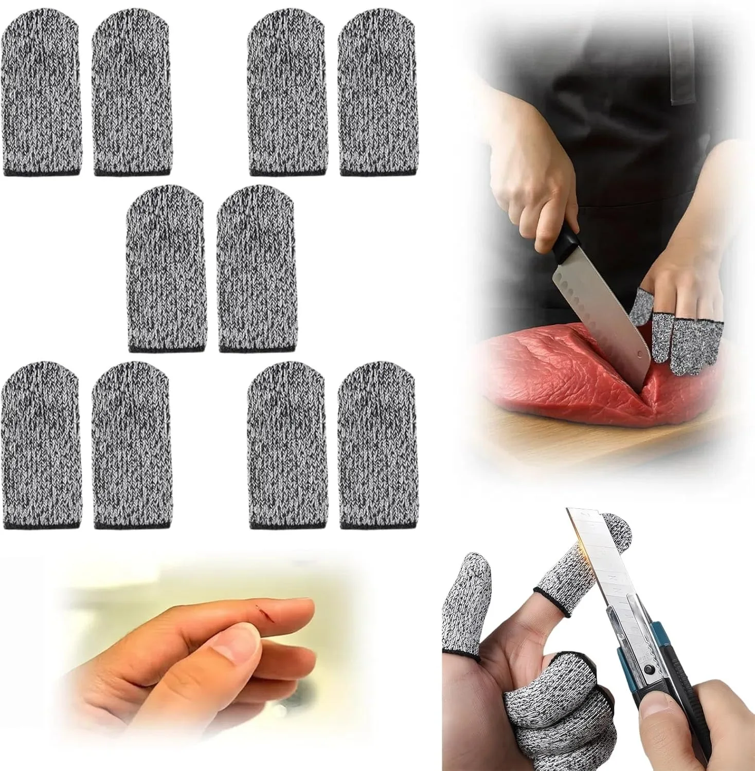 10pcs Reusable Anti-Cut Finger Protectors, Thick Durable Design for Kitchen Gardening Sculpture Crafts Picking Tasks
10pcs Reusable Anti-Cut Finger Protectors, Thick Durable Design for Kitchen Gardening Sculpture Crafts Picking Tasks
