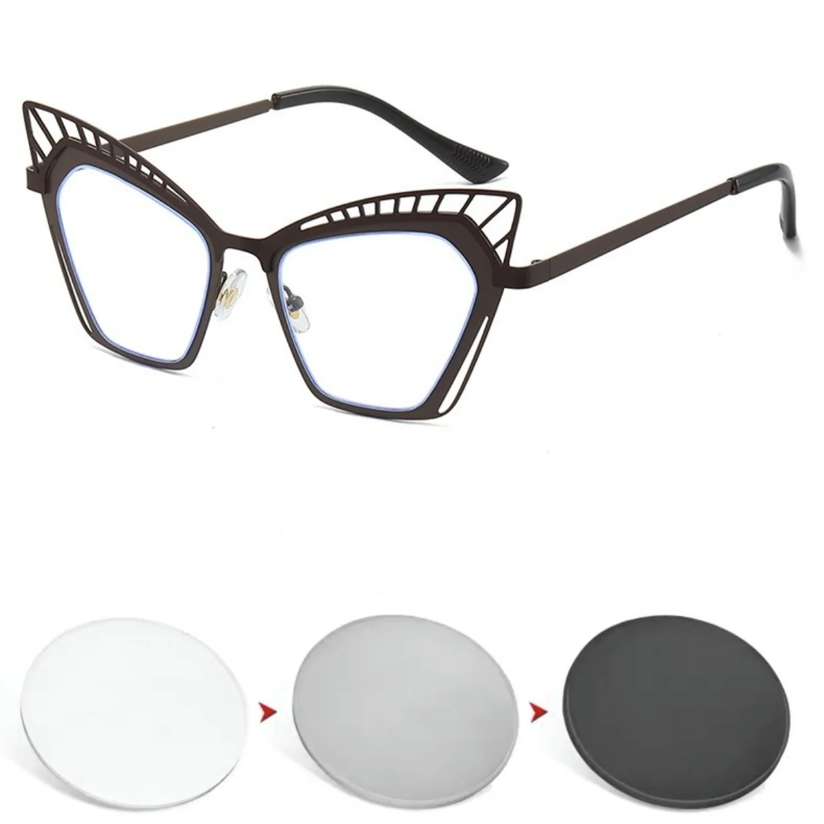 Fashion Men's Prescription Glasses Metal Rectangle Progressive Optical Eyeglasses Anti Blue Light Photochromic Eyewear
Fashion Men's Prescription Glasses Metal Rectangle Progressive Optical Eyeglasses Anti Blue Light Photochromic Eyewear