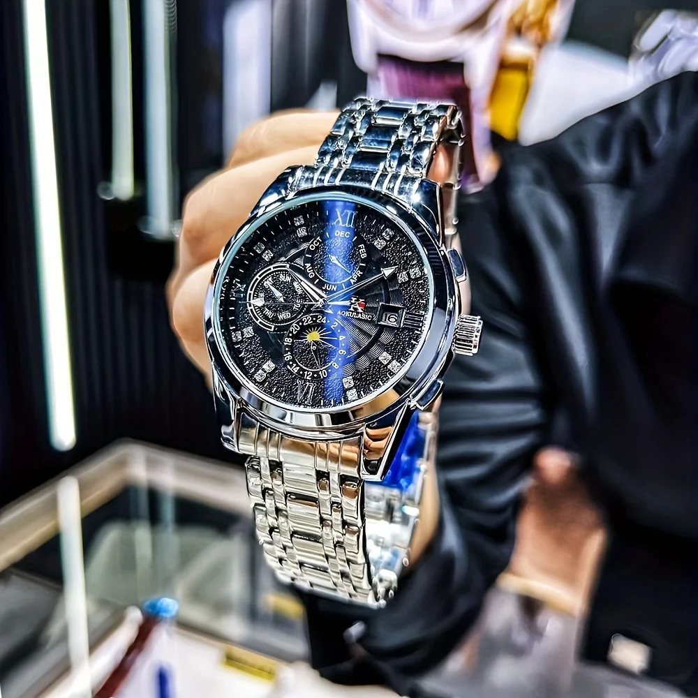 Light Luxury Men's Mechanical Watch, High-End Business Fashion, Stylish and Cool, Light Luxury Skeleton Automatic Mechanical Watch for Men, Best-Selling Watch, Casual and Versatile, Personalized Luxury Watch Party Fashion Watches, Daily Decoration, Stylis
Light Luxury Men's Mechanical Watch, High-End Business Fashion, Stylish and Cool, Light Luxury Skeleton Automatic Mechanical Watch for Men, Best-Selling Watch, Casual and Versatile, Personalized Luxury Watch Party Fashion Watches, Daily Decoration, Stylis