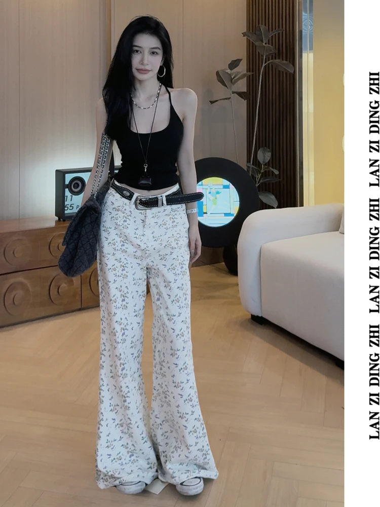 Sweet Floral High Waist Wide Leg Pants Women's Straight Cut Loose Slimming Casual Long Trousers Autumn Winter New Arrival
Sweet Floral High Waist Wide Leg Pants Women's Straight Cut Loose Slimming Casual Long Trousers Autumn Winter New Arrival
