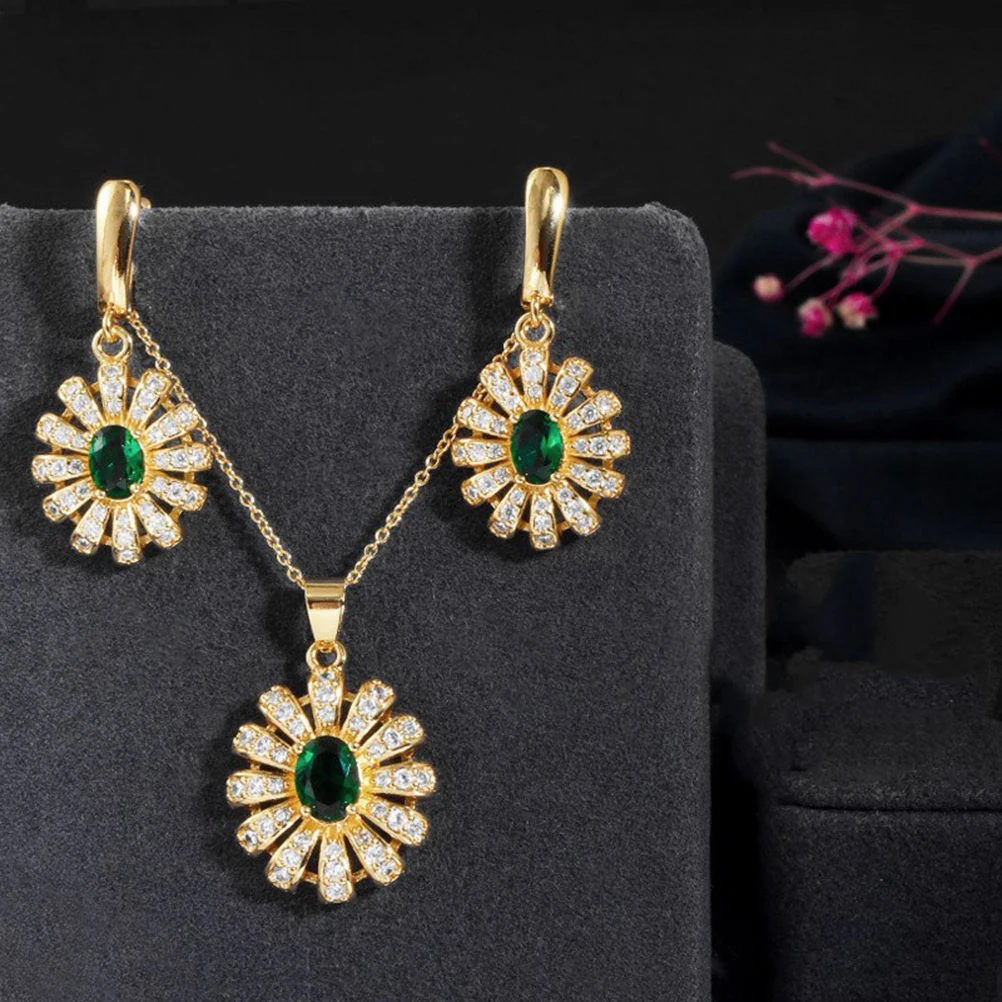 2pcs Sunflower Zircon Earrings Necklace Set Wedding Banquet Jewelry For Women Golden Shiny Attractive Durable Daily Wear Gift
2pcs Sunflower Zircon Earrings Necklace Set Wedding Banquet Jewelry For Women Golden Shiny Attractive Durable Daily Wear Gift