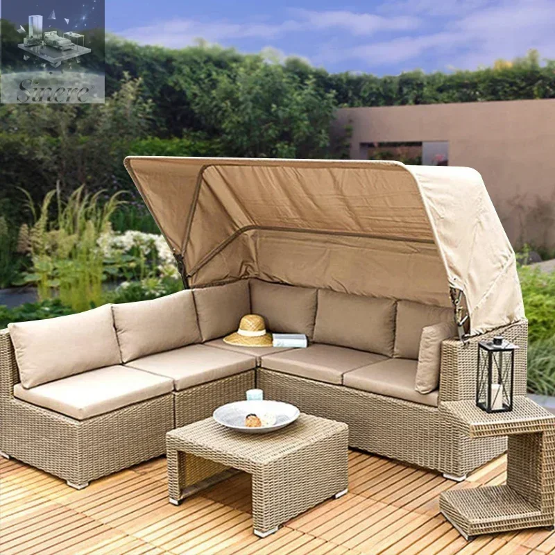 Outdoor rattan sofa with canopy waterproof and sun protection outdoor courtyard garden balcony terrace leisure bed combination f
Outdoor rattan sofa with canopy waterproof and sun protection outdoor courtyard garden balcony terrace leisure bed combination f