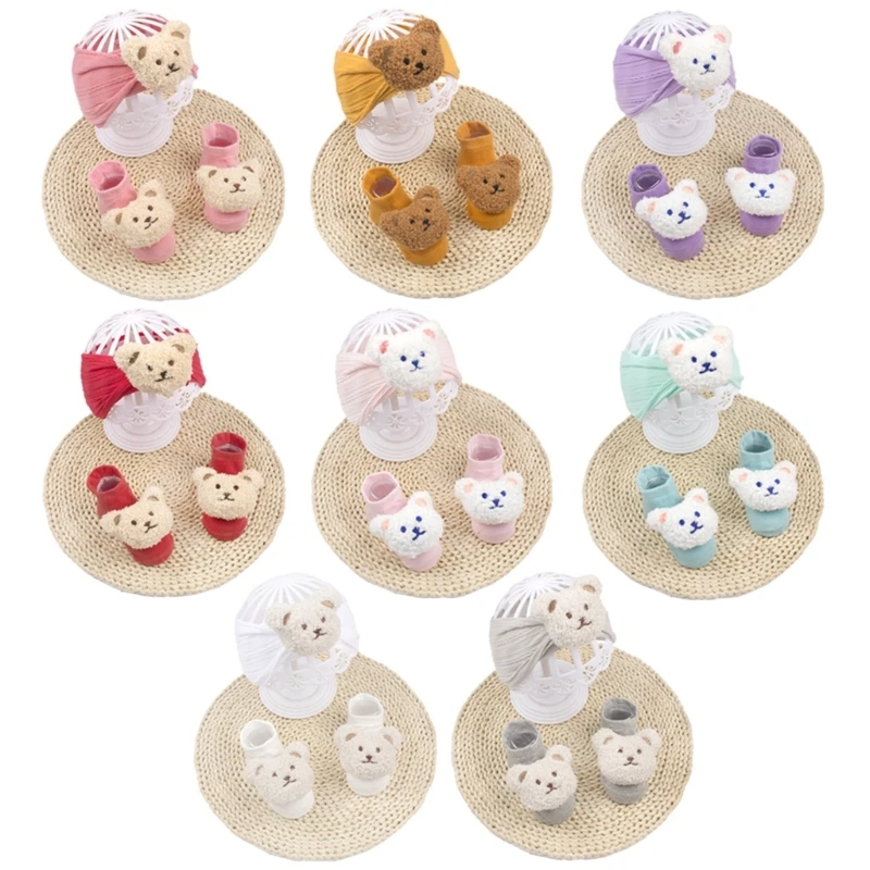 2Pcs Baby Hairband and Socks Set, Slip Resistant Floor Socks with Matching Headband Bear Headwear for Toddlers
2Pcs Baby Hairband and Socks Set, Slip Resistant Floor Socks with Matching Headband Bear Headwear for Toddlers