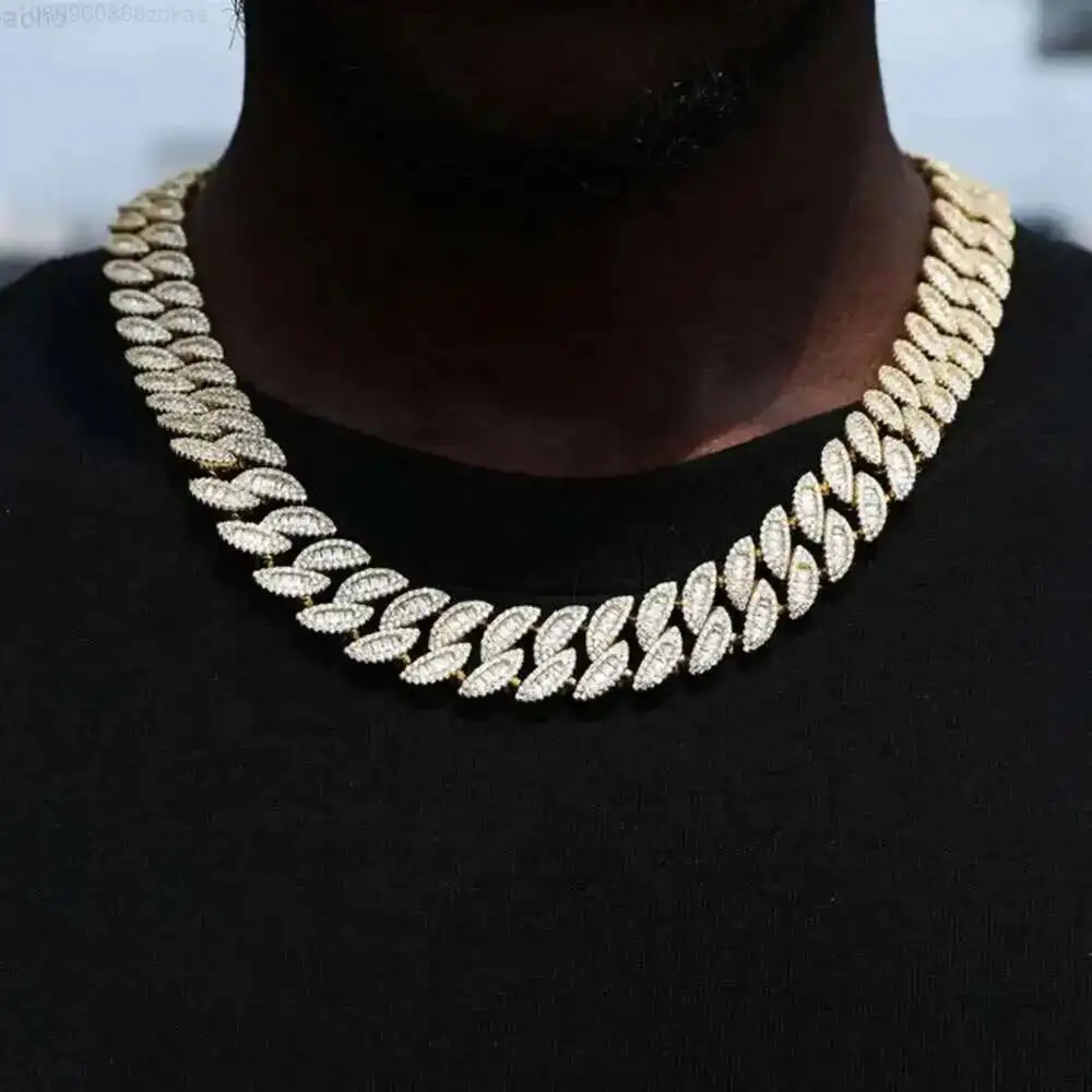 15mm Leaf Cuban Necklace Baguette Cut Vvs1 d Color Moissanite Sterling Silver Custom Hip Hop Moissanite Jewelry Cuban Link Chain
15mm Leaf Cuban Necklace Baguette Cut Vvs1 d Color Moissanite Sterling Silver Custom Hip Hop Moissanite Jewelry Cuban Link Chain