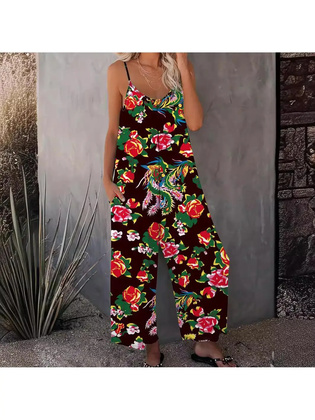 Summer 2024 Women's Loose Casual One-Piece Rer with ket Print High Waist Long Pants Comfortable Han Hanma Fabric
Summer 2024 Women's Loose Casual One-Piece Rer with ket Print High Waist Long Pants Comfortable Han Hanma Fabric