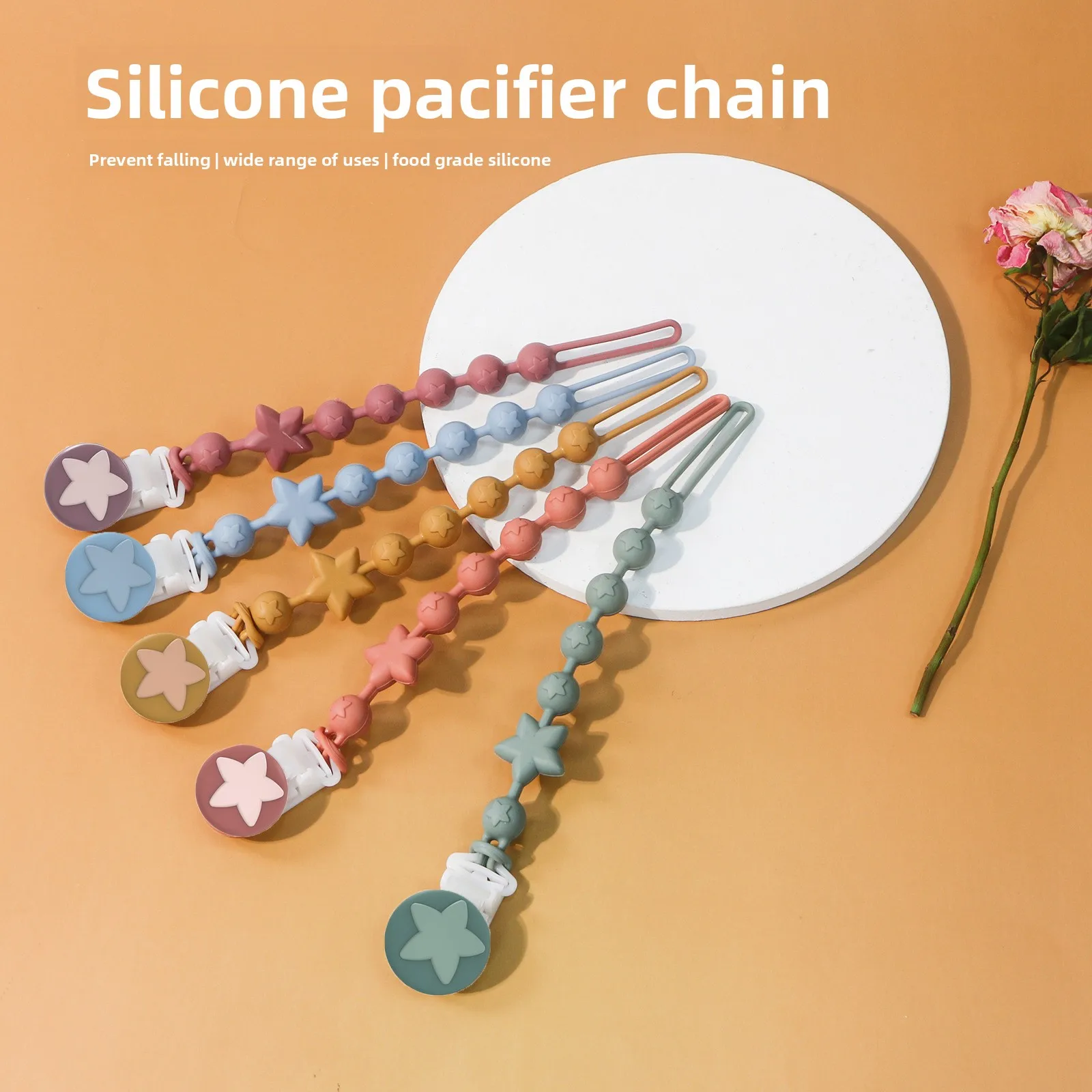 Baby toothpaste anti-drop chain silicone integrated pacifier chain baby food grade boiled anti-drop chain
Baby toothpaste anti-drop chain silicone integrated pacifier chain baby food grade boiled anti-drop chain
