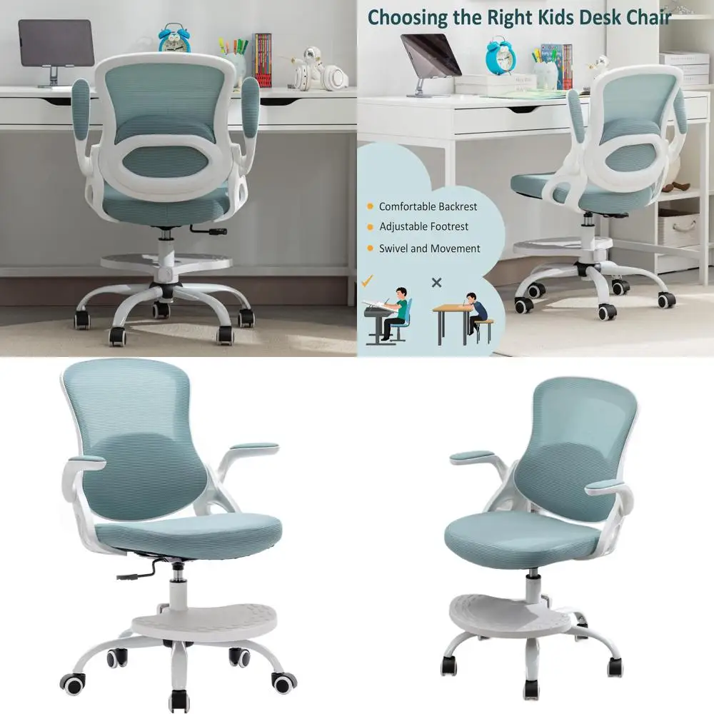 Blue Adjustable Height Ergonomic Swivel Desk Chair with Wheels for Kids' Study and Home Office Use
Blue Adjustable Height Ergonomic Swivel Desk Chair with Wheels for Kids' Study and Home Office Use