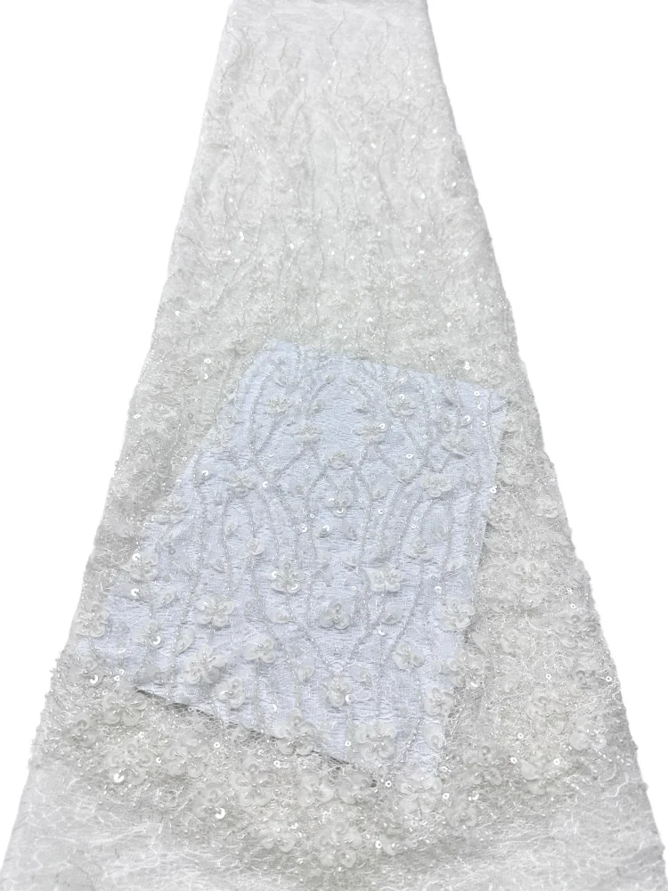 Newest African Groom Beaded Lace Fabric High Quality Royal French Sequin Lace Fabric for Women's Wedding Evening Gowns
Newest African Groom Beaded Lace Fabric High Quality Royal French Sequin Lace Fabric for Women's Wedding Evening Gowns