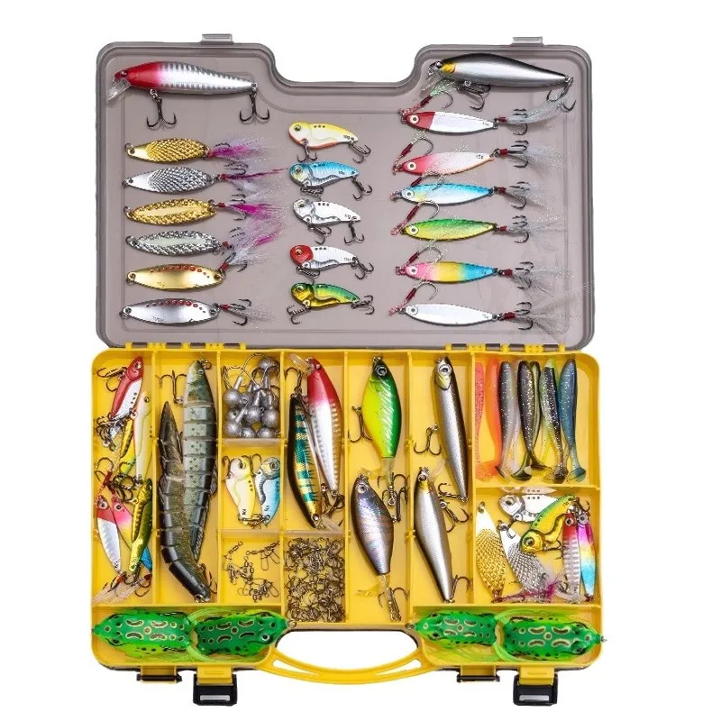 Fishing Lures Kit, Fishing Tackle Box, Minnow Popper Crankbaits Rigs Set Soft Plastic Baits Spinnerbaits Jigs Hooks & Weights
Fishing Lures Kit, Fishing Tackle Box, Minnow Popper Crankbaits Rigs Set Soft Plastic Baits Spinnerbaits Jigs Hooks & Weights