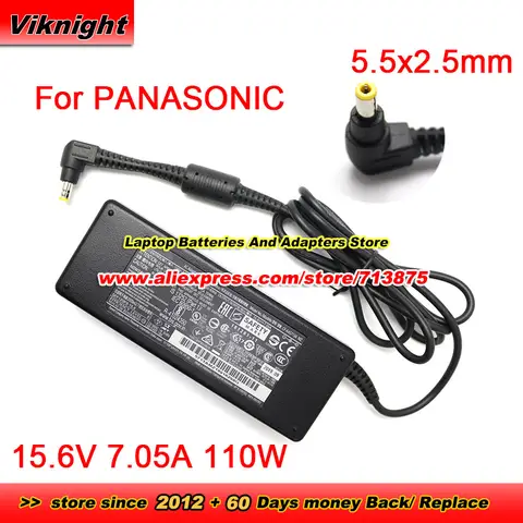 Genuine New CF-AA5713A MZ AC Adapter 15.6V 7.05A 110W CF-AA5713A M1 CF-AA5713A2E for Panasonic Toughbook CF-D1 CF-31 CF-52 CF-53