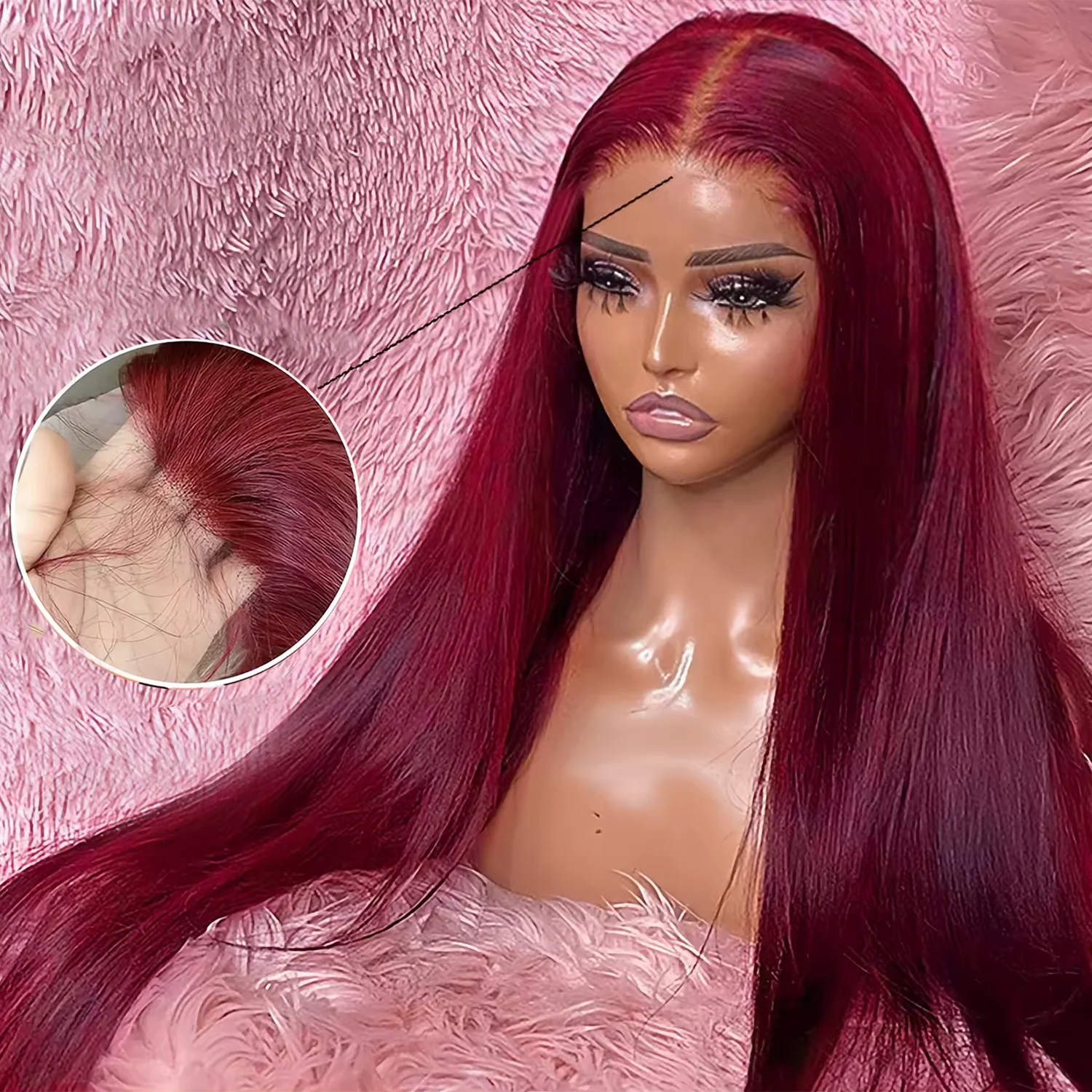 200% Density 34 Inch 99j Burgundy Lace Front Human Hair Wig 13x4 Straight Lace Frontal Wigs HD Lace Colored Red Wig For Women
200% Density 34 Inch 99j Burgundy Lace Front Human Hair Wig 13x4 Straight Lace Frontal Wigs HD Lace Colored Red Wig For Women