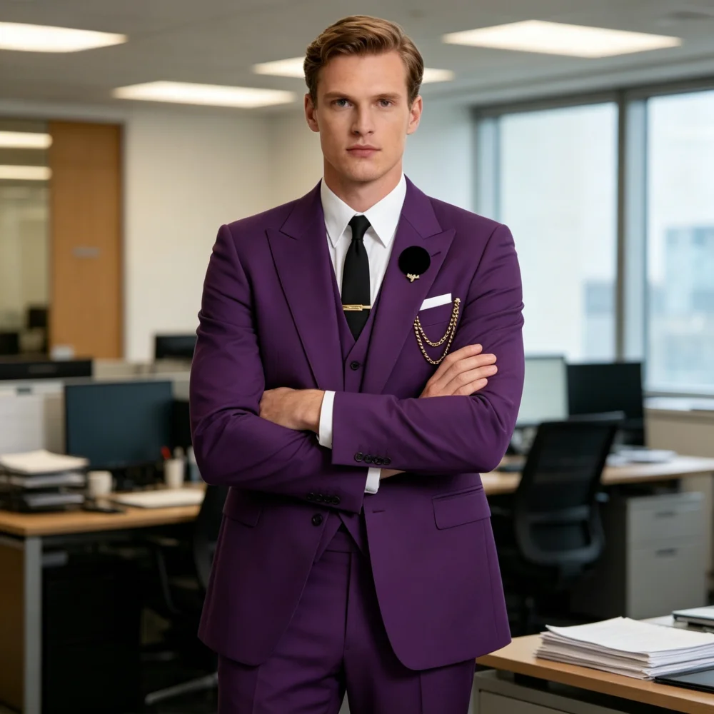Men's 3-Piece Suit with Black Lapel US Size Formal Tuxedo for Groom Business And Wedding - Jacket Vest And Pants Ensemble
Men's 3-Piece Suit with Black Lapel US Size Formal Tuxedo for Groom Business And Wedding - Jacket Vest And Pants Ensemble