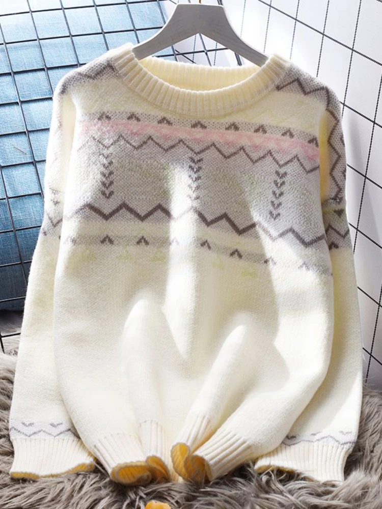 Fashion Simple Pullovers Jacquard O Neck Long Sleeve Casual Loose Elegant Sweaters Autumn Winter All Match Women's Clothing 2024
Fashion Simple Pullovers Jacquard O Neck Long Sleeve Casual Loose Elegant Sweaters Autumn Winter All Match Women's Clothing 2024