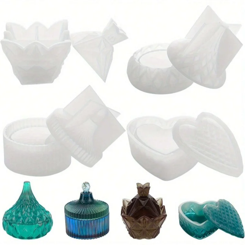 4 Box Resin Mold Silicone Jewelry Pyramid Trinket Epoxy Mold Heart Organizer Round Storage Holder Drop Container DIY Art Casting
4 Box Resin Mold Silicone Jewelry Pyramid Trinket Epoxy Mold Heart Organizer Round Storage Holder Drop Container DIY Art Casting