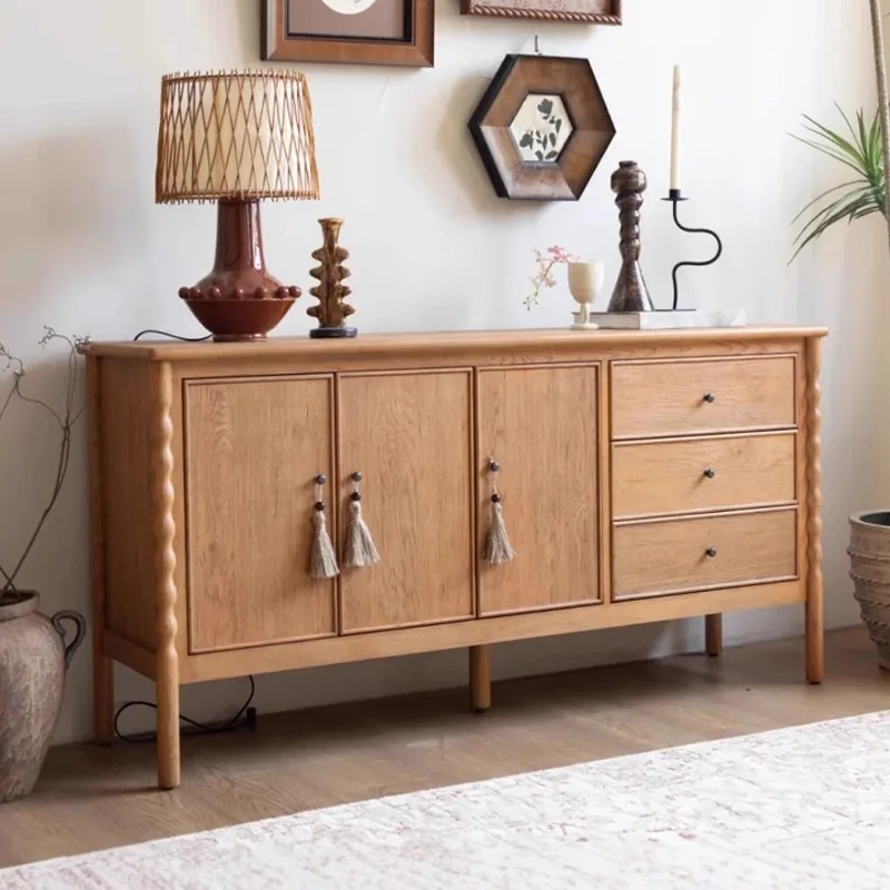 Retro solid wood sideboard medieval style living room wall storage cabinet
Retro solid wood sideboard medieval style living room wall storage cabinet