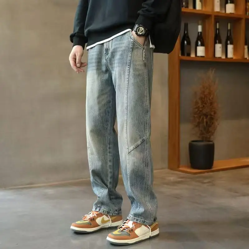Fashion 2025 Men's Autumn Retro Design Patchwork Loose Fit Denim Jeans Heavy Washed Casual Drop Crotch Wide Leg Harem Pants
Fashion 2025 Men's Autumn Retro Design Patchwork Loose Fit Denim Jeans Heavy Washed Casual Drop Crotch Wide Leg Harem Pants