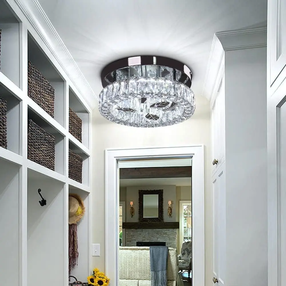 Finktonglan 11,6-дюймовый хрустальный светодиодный потолочный светильник заподлицо, современная круглая люстра, светильник из нержавеющей стали, потолочный светильник в форме листа
Finktonglan 11,6-дюймовый хрустальный светодиодный потолочный светильник заподлицо, современная круглая люстра, светильник из нержавеющей стали, потолочный светильник в форме листа