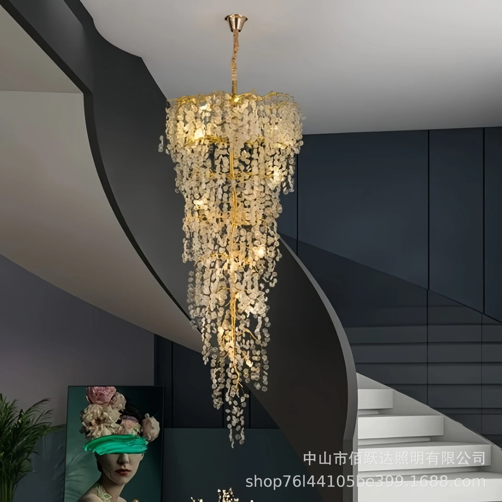 Лестница вращающаяся полая хрустальная свет роскошная вилла гостиная холл вестибюль дуплексное здание люстра
Лестница вращающаяся полая хрустальная свет роскошная вилла гостиная холл вестибюль дуплексное здание люстра