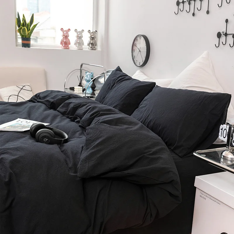 Four-piece set of washed pure cotton quilt cover, bed sheet, bed cap, student dormitory selection 1.2M bed 3-piece set
Four-piece set of washed pure cotton quilt cover, bed sheet, bed cap, student dormitory selection 1.2M bed 3-piece set