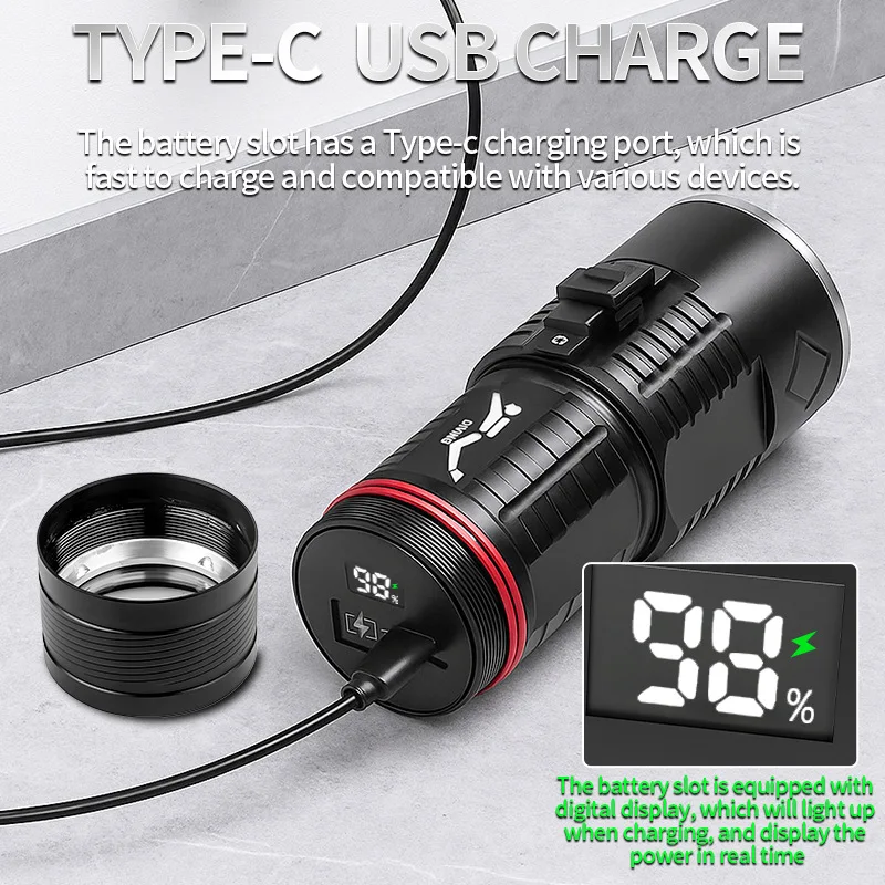 4pcs XHP50 Diving Bright Flashlights with Built-in Battery USB Rechargeable White + Yellow Light Amphibious Portable Lighting
4pcs XHP50 Diving Bright Flashlights with Built-in Battery USB Rechargeable White + Yellow Light Amphibious Portable Lighting