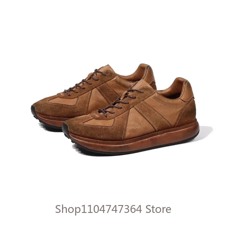 Luxury Designer Casual Sport Thick Sole Handmade Leather Shoes Men's Washed Genuine Leather Breathable Oxfords Male Flats
Luxury Designer Casual Sport Thick Sole Handmade Leather Shoes Men's Washed Genuine Leather Breathable Oxfords Male Flats