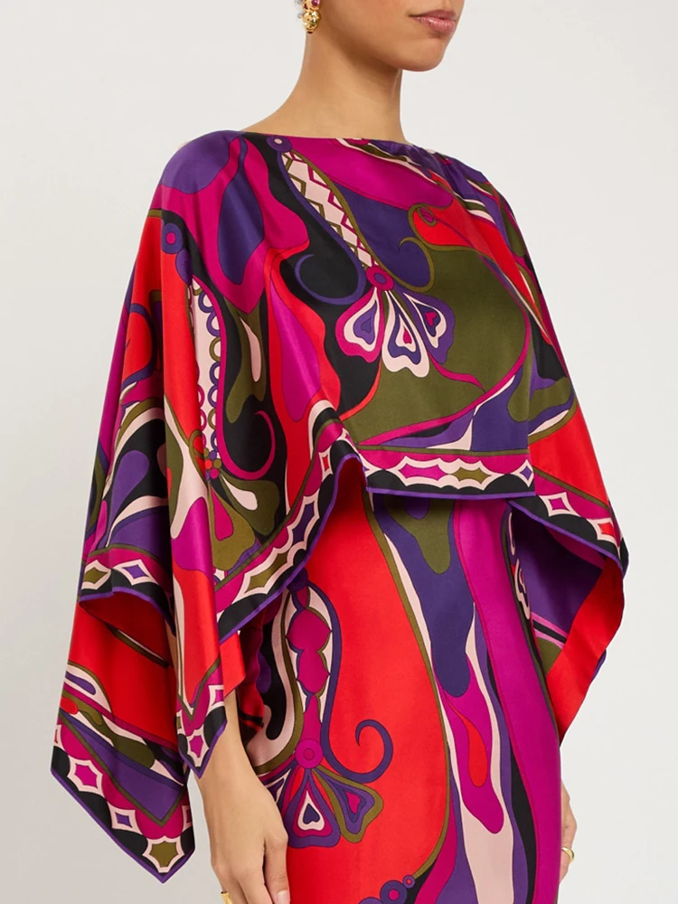 Spring Summer Fashion Casual Geometric Pattern Print Silk Tops Women's O-Neck Loose Batwing Long Sleeve Tops
Spring Summer Fashion Casual Geometric Pattern Print Silk Tops Women's O-Neck Loose Batwing Long Sleeve Tops