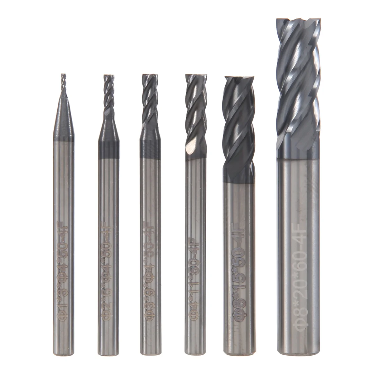 6Pcs 4 Flutes End Mills Set for Steels Square CNC Carbide Milling Cutter Spiral Router Bits Dia(1 2 3 4 6 8mm)AB32
6Pcs 4 Flutes End Mills Set for Steels Square CNC Carbide Milling Cutter Spiral Router Bits Dia(1 2 3 4 6 8mm)AB32