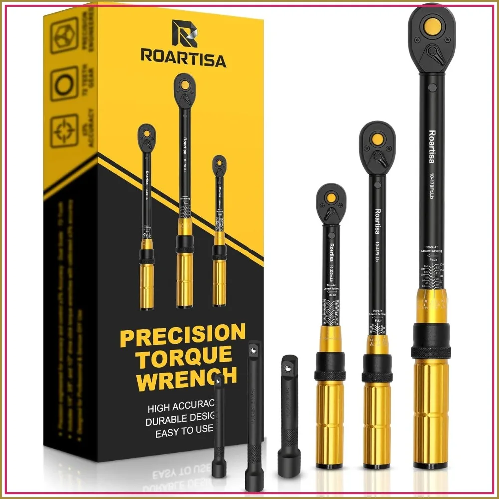 6-Piece Torque Wrench Set - ±3% Precision Click Tool Kit for Car, Motorcycle & Bike
6-Piece Torque Wrench Set - ±3% Precision Click Tool Kit for Car, Motorcycle & Bike