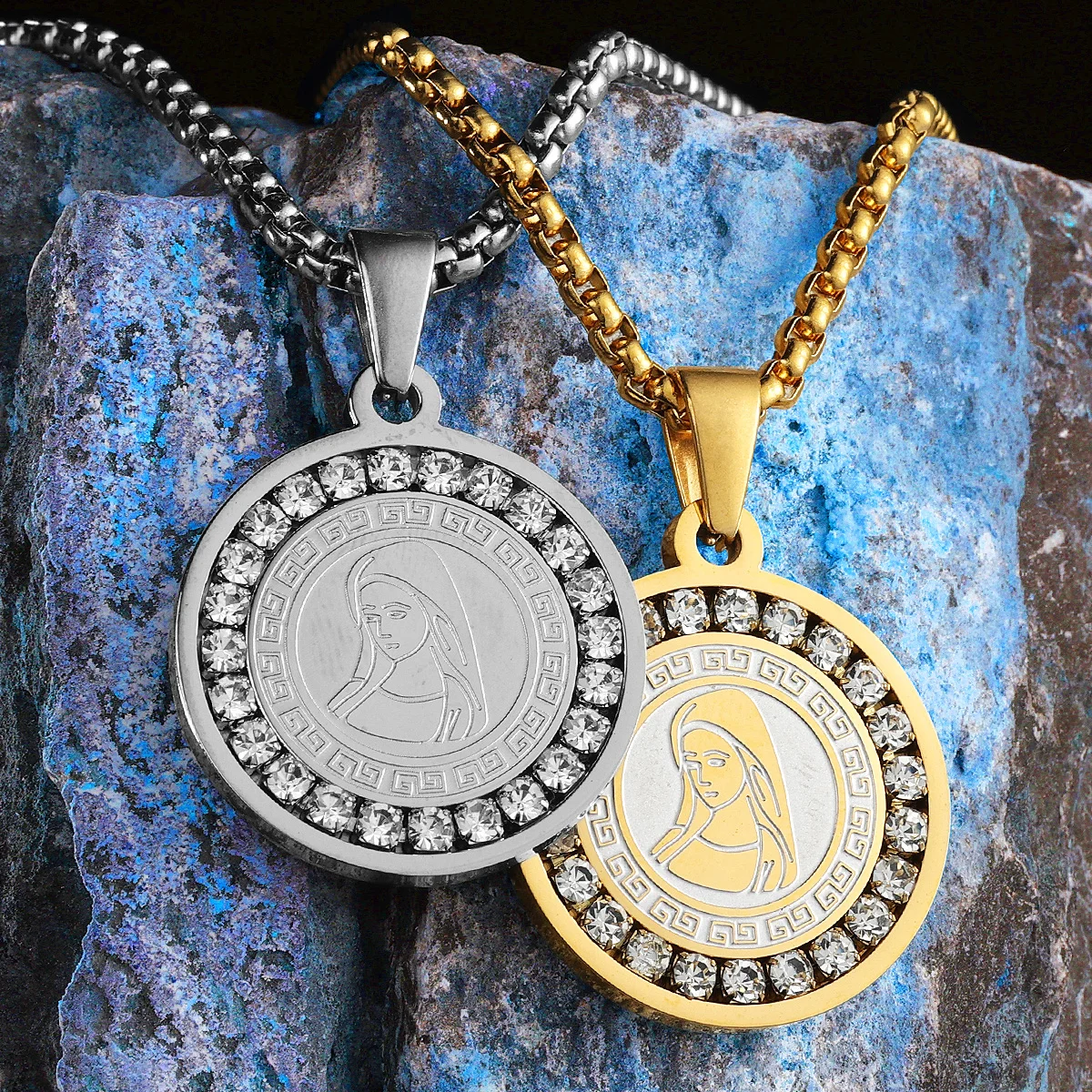 Aesthetic Virgin Mary Amulet Men Necklaces Stainless Steel Pendant Chain Women Jewelry Vintage Cool Accessories Gifts Wholesale
Aesthetic Virgin Mary Amulet Men Necklaces Stainless Steel Pendant Chain Women Jewelry Vintage Cool Accessories Gifts Wholesale