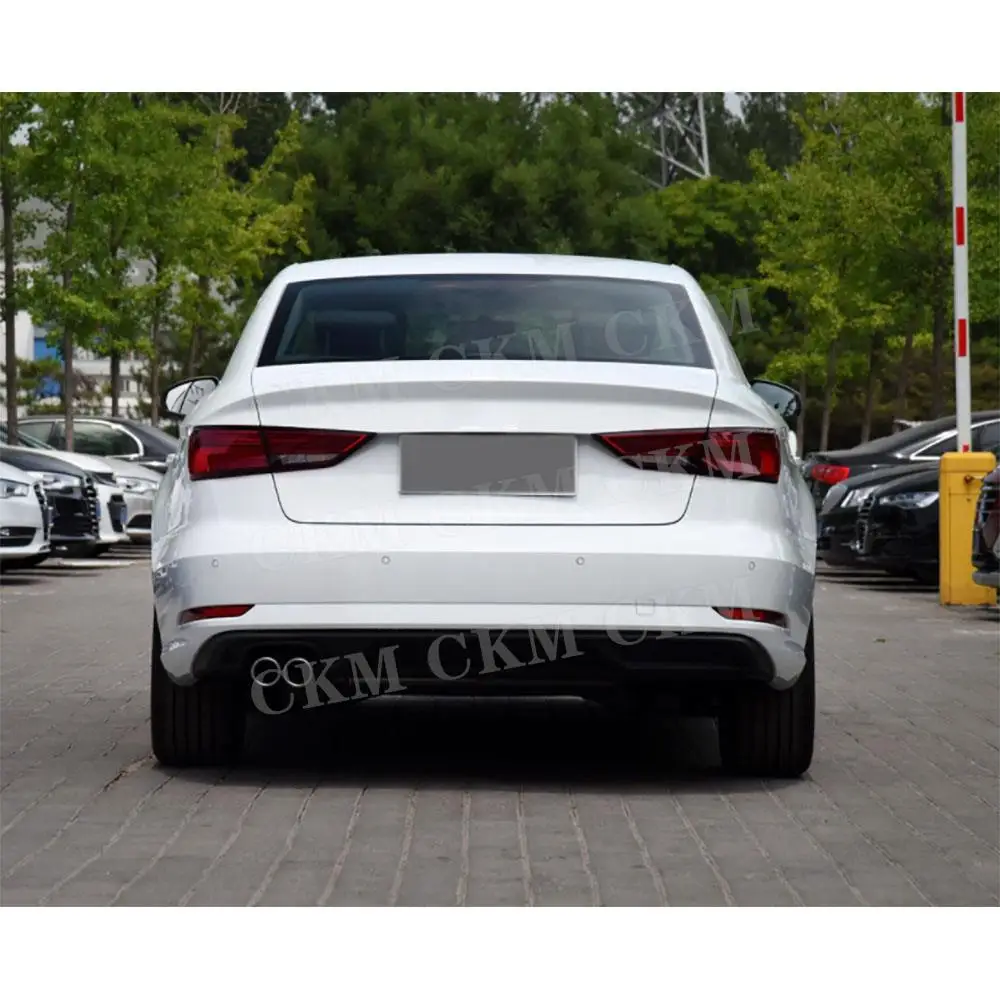 Задний спойлер-диффузор для Audi A3 Standard Sedan 2017 2018 2019 2020 2021, задний бампер из углеродного волокна, диффузор-сплиттеры 
Задний спойлер-диффузор для Audi A3 Standard Sedan 2017 2018 2019 2020 2021, задний бампер из углеродного волокна, диффузор-сплиттеры