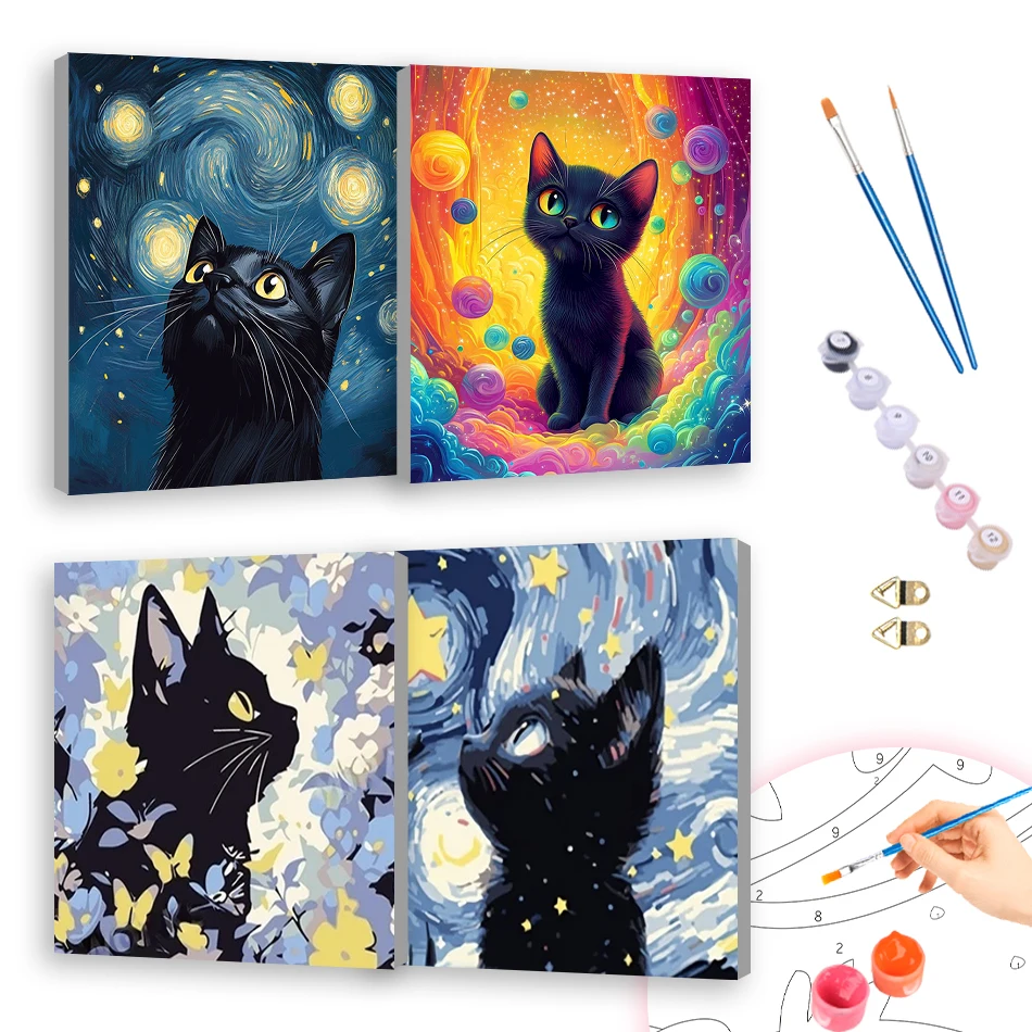 RUOPOTY Diy Painting By Numbers For Beginner Black Cat Starry Sky 20x20cm With Frame Gift Picture Paint Arts Crafts Drawing Kits
RUOPOTY Diy Painting By Numbers For Beginner Black Cat Starry Sky 20x20cm With Frame Gift Picture Paint Arts Crafts Drawing Kits