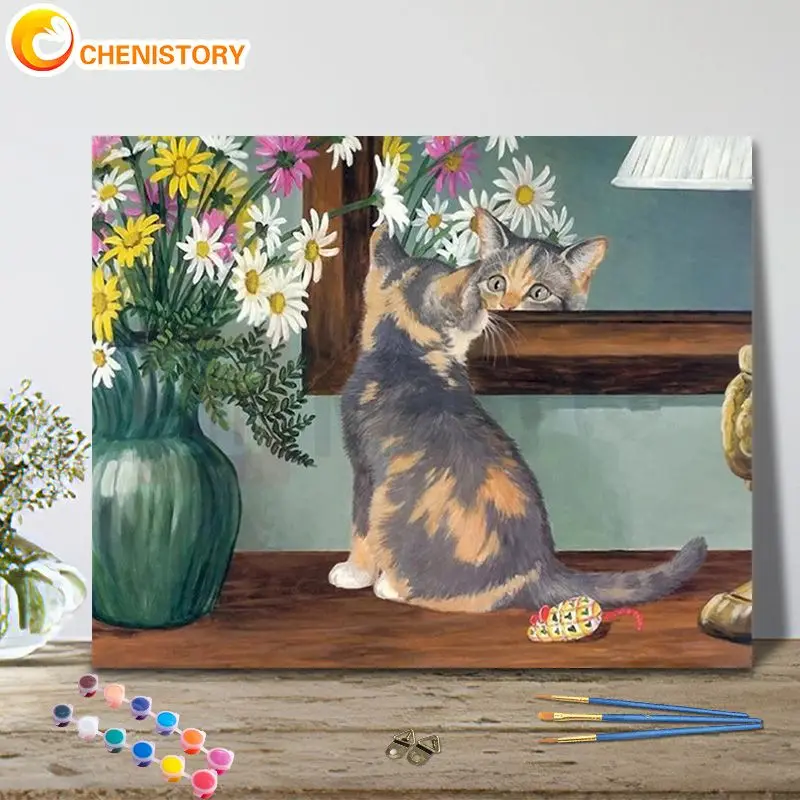 CHENISTORY Oil Painting Cat Animal Drawing On Canvas Handpainted Art Gift Diy Coloring By Number Flower Kits Home Decoration
CHENISTORY Oil Painting Cat Animal Drawing On Canvas Handpainted Art Gift Diy Coloring By Number Flower Kits Home Decoration