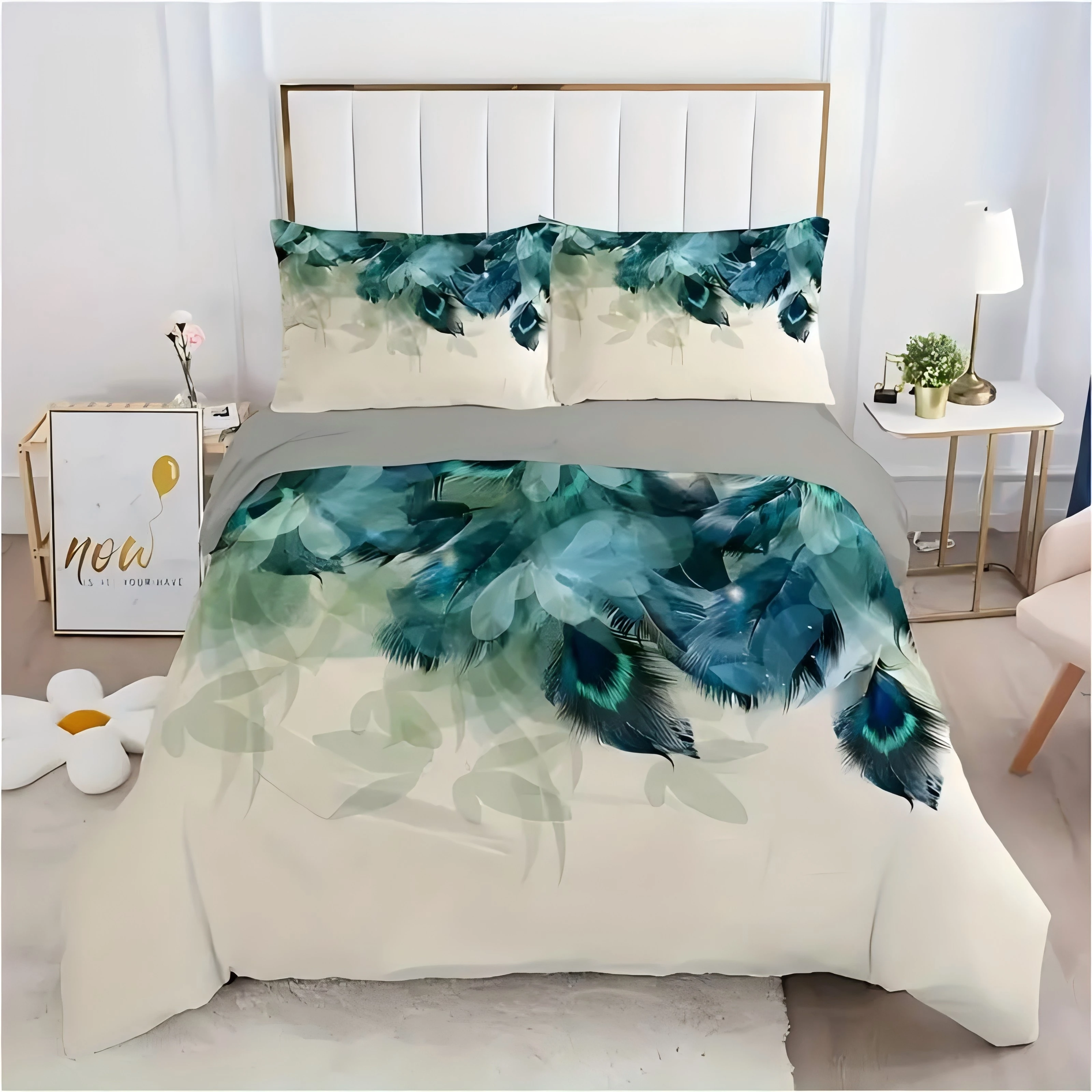 Peacock Feather Pattern 3D Printed Bedding Set For Kids Teens Adults Fresh Style Duvet Cover set Home Polyester Quilt Cover
Peacock Feather Pattern 3D Printed Bedding Set For Kids Teens Adults Fresh Style Duvet Cover set Home Polyester Quilt Cover