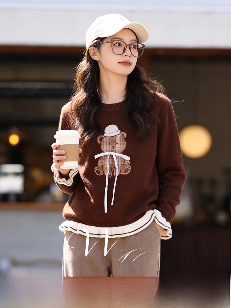 plus Size Women's Base irt Spring 2026 New Sweet Embroidery Bear Color Blo Lace Knitted Top Casual Loose Fit Polyester Fiber
plus Size Women's Base irt Spring 2026 New Sweet Embroidery Bear Color Blo Lace Knitted Top Casual Loose Fit Polyester Fiber