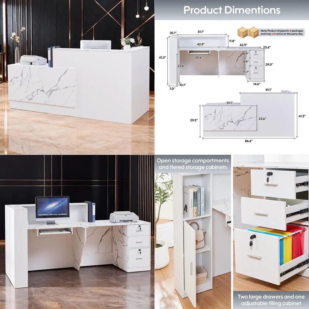 Reception Desk,Large Front Desk with Keyboard Tray, Lockable Drawers amp File Cabinet, Receptionist Desk for Checkout,Lobby and
Reception Desk,Large Front Desk with Keyboard Tray, Lockable Drawers amp File Cabinet, Receptionist Desk for Checkout,Lobby and