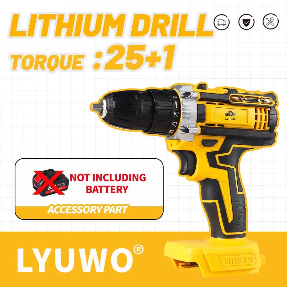 Аккумуляторная дрель 20 В, 40 Нм, 25 плюс 1 LYUWO, электрическая отвертка, бесключевой патрон, двухскоростной беспроводной драйвер, аккумуляторные инструменты
Аккумуляторная дрель 20 В, 40 Нм, 25 плюс 1 LYUWO, электрическая отвертка, бесключевой патрон, двухскоростной беспроводной драйвер, аккумуляторные инструменты