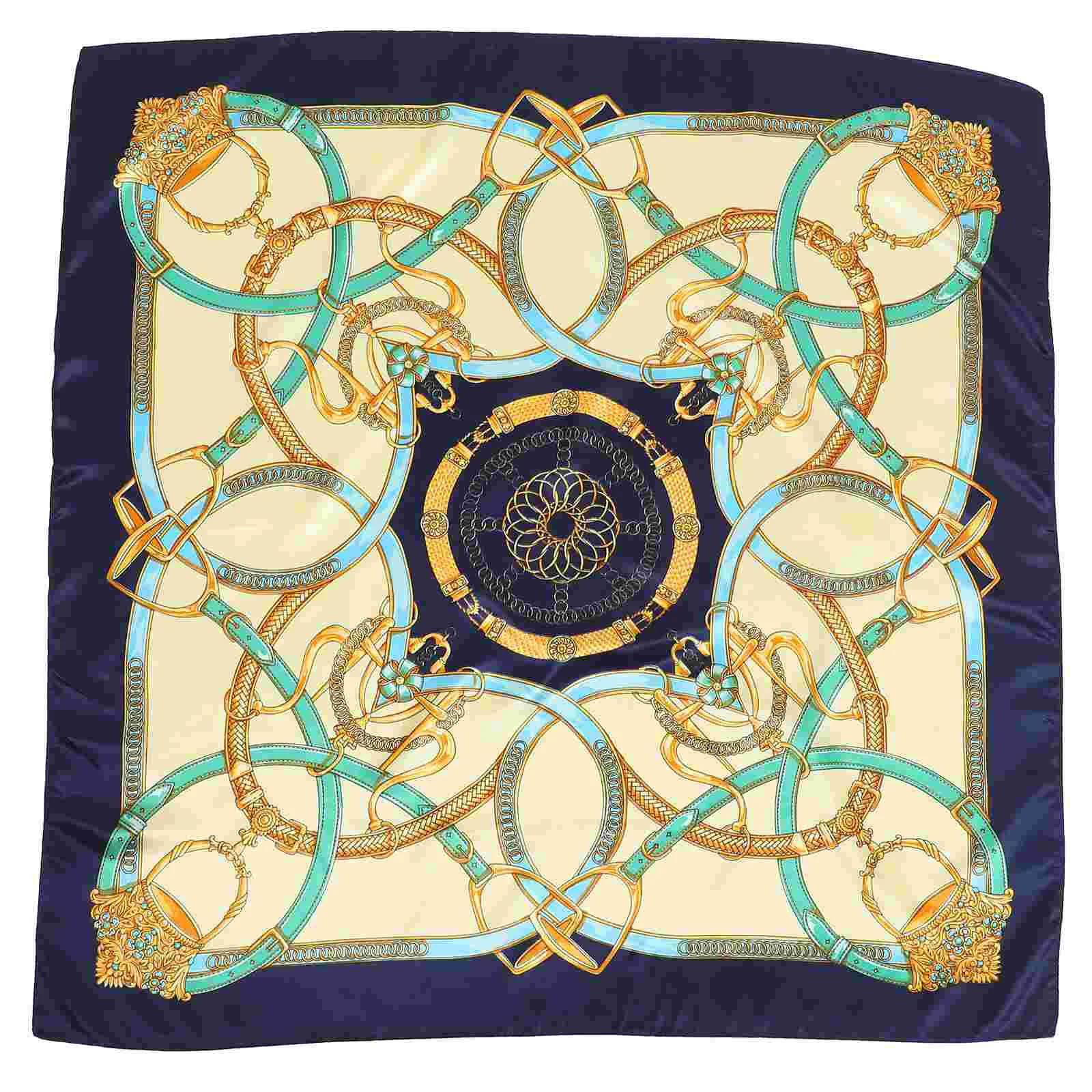Silk Scarf Simulated Classic Belt Printed Men's and Women's Square Muslim Headscarf (d9043-Navy) Hair For Lady Miss
Silk Scarf Simulated Classic Belt Printed Men's and Women's Square Muslim Headscarf (d9043-Navy) Hair For Lady Miss