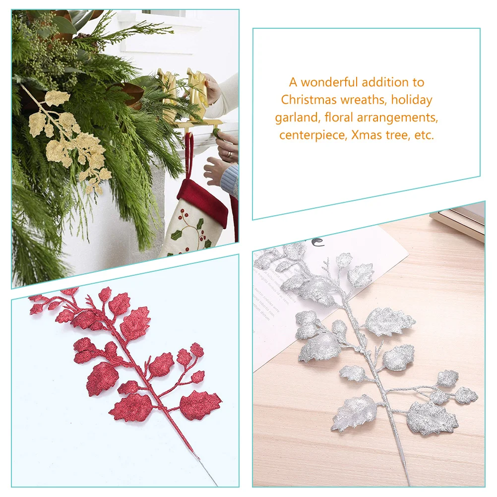 9pcs Christmas Artificial Leaves Stems Fake Glitter Leaf Plants Decor Tree Branches For Holiday Wreath Garland Centerpiece Xmas
9pcs Christmas Artificial Leaves Stems Fake Glitter Leaf Plants Decor Tree Branches For Holiday Wreath Garland Centerpiece Xmas
