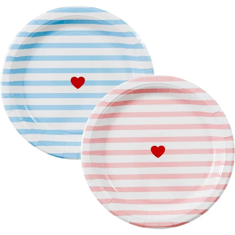 24Pcs Pink Blue Striped Guests Paper Disposable Plates Baby Shower Birthday Boy or Girl Gender Wedding Party Tableware Supplie
24Pcs Pink Blue Striped Guests Paper Disposable Plates Baby Shower Birthday Boy or Girl Gender Wedding Party Tableware Supplie