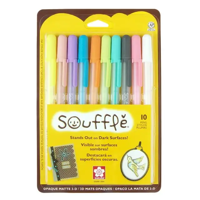 Ручка-суфле Sakura Gelly Roll, жирный наконечник 1 мм, разные цвета, упаковка из 10 шт.
Ручка-суфле Sakura Gelly Roll, жирный наконечник 1 мм, разные цвета, упаковка из 10 шт.