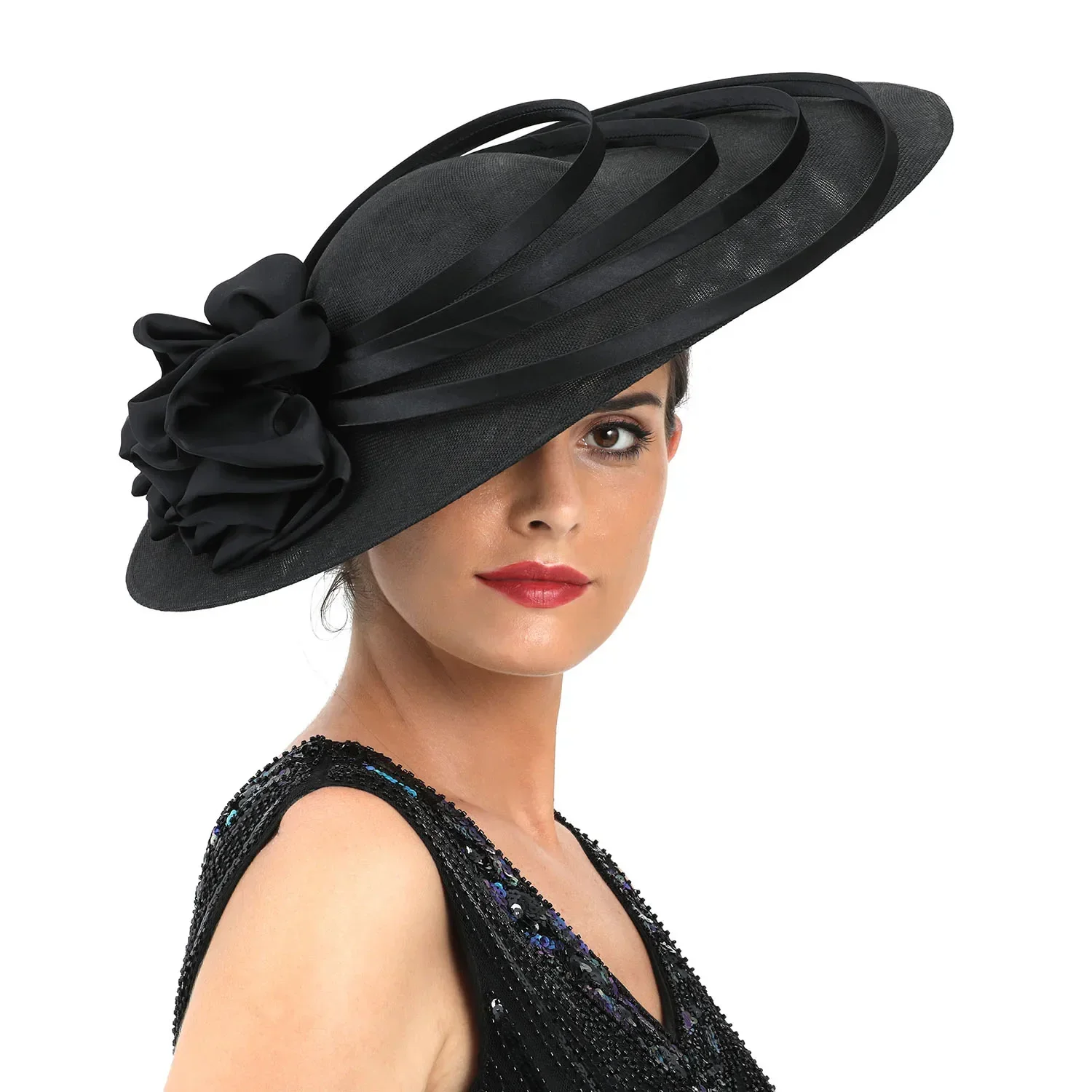Black Big Fascinator Hat Women Royal Ascot Headpiece Flower Fashion Chapeau Cap For Church Kentucky Derby Chapeau Cap Headband
Black Big Fascinator Hat Women Royal Ascot Headpiece Flower Fashion Chapeau Cap For Church Kentucky Derby Chapeau Cap Headband