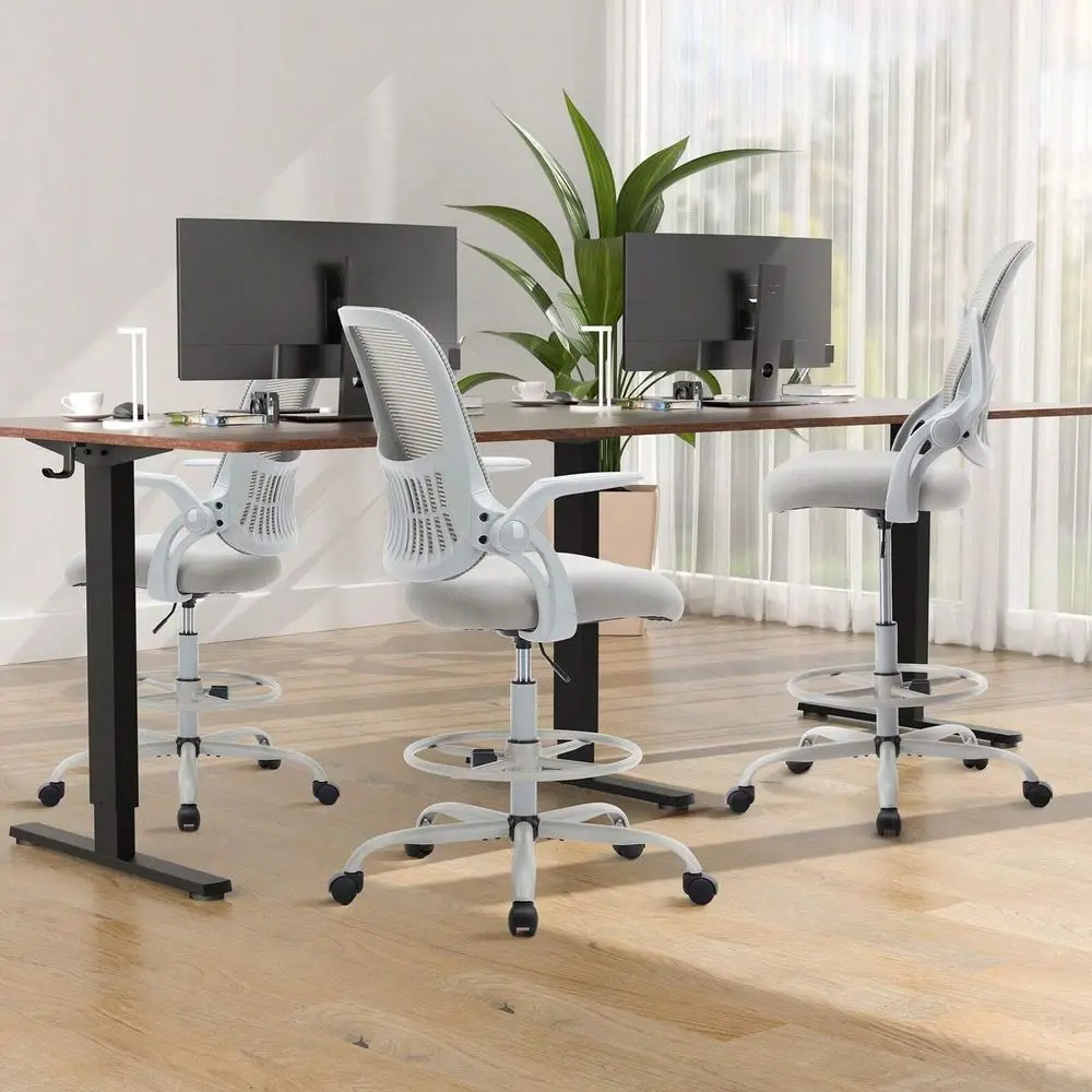 Drafting Tall Office Chair Ergonomic High Desk Chair With Flip Armrests
Drafting Tall Office Chair Ergonomic High Desk Chair With Flip Armrests