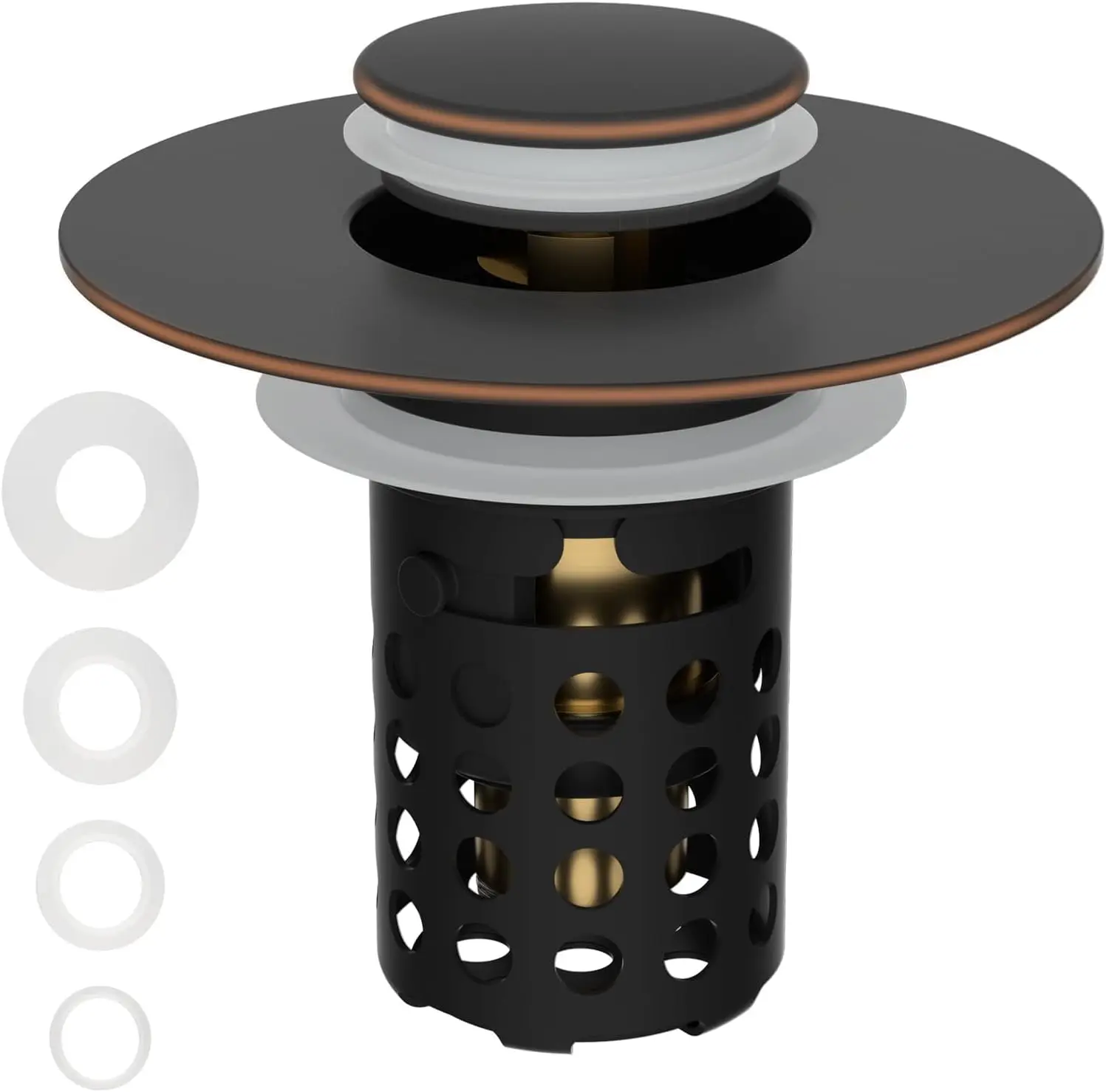 Universal Bathroom Sink Drain Strainer Hair Catcher 2PCS Upgraded with Removable Stainless Steel Filter Basket, 3 in 1 Pop Up
Universal Bathroom Sink Drain Strainer Hair Catcher 2PCS Upgraded with Removable Stainless Steel Filter Basket, 3 in 1 Pop Up