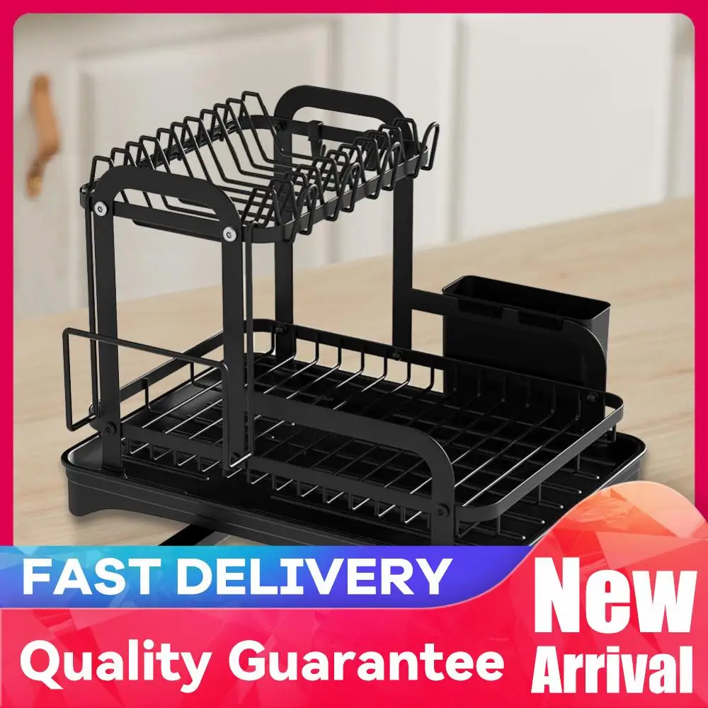 2 Tier Dish Drying Rack Black Kitchen Countertop Dish Drainer Drip Tray Drain Board Space Saving Storage Kitchen Sink Organizer
2 Tier Dish Drying Rack Black Kitchen Countertop Dish Drainer Drip Tray Drain Board Space Saving Storage Kitchen Sink Organizer