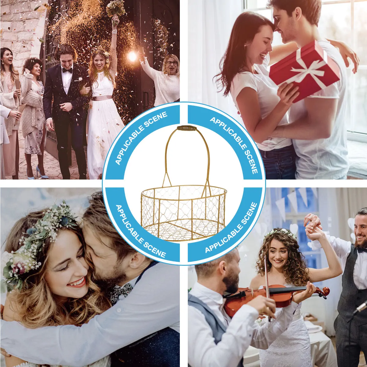 Golden Woven Gift Basket Snack Storage Wedding Party Handmade Carry Bag Fine Crafted Matte Metal Stoving For Baby Bridal
Golden Woven Gift Basket Snack Storage Wedding Party Handmade Carry Bag Fine Crafted Matte Metal Stoving For Baby Bridal