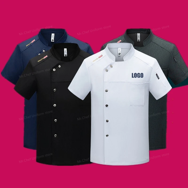 Summer Men chef short sleeve Jacket Restaurant black chef shirt work uniform Kitchen apron clothes Breathable coat Food Service
Summer Men chef short sleeve Jacket Restaurant black chef shirt work uniform Kitchen apron clothes Breathable coat Food Service