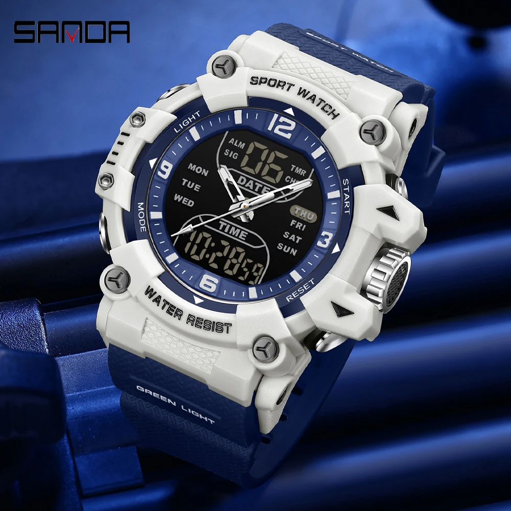 SANDA мужские водонепроницаемые кварцевые наручные часы роскошный спортивный бренд военный хронограф ремешок из ТПУ часы с двойным дисплеем мужские часы
SANDA мужские водонепроницаемые кварцевые наручные часы роскошный спортивный бренд военный хронограф ремешок из ТПУ часы с двойным дисплеем мужские часы