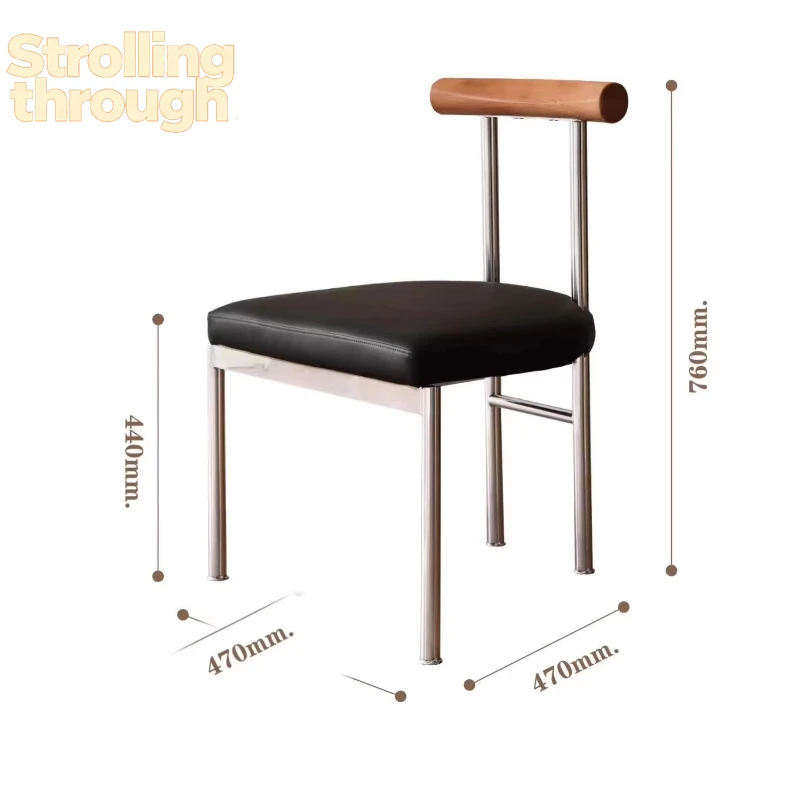 French Stainless Steel Dining Chair, Vintage Solid Wood Table Seat, Modern Backrest Home Stool, Office Meeting Accent Bench
French Stainless Steel Dining Chair, Vintage Solid Wood Table Seat, Modern Backrest Home Stool, Office Meeting Accent Bench