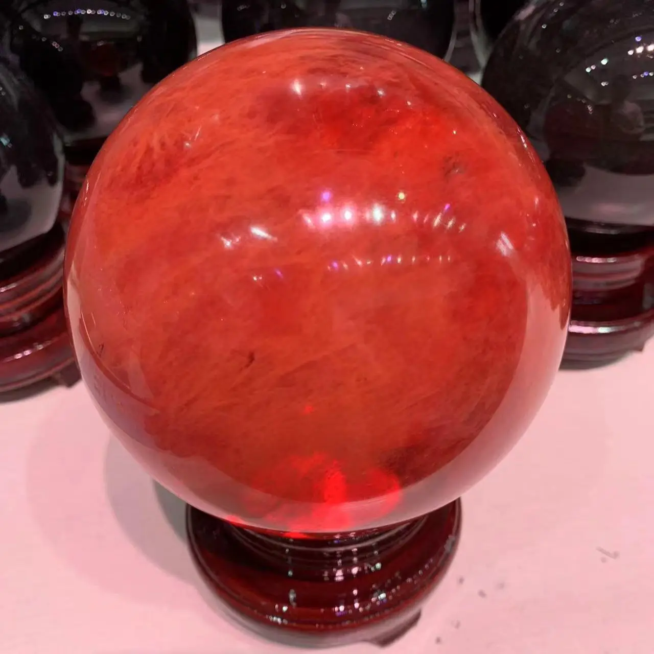 Natural Rare Red Smelting Stone Energy Saving Quartz Crystal Ball Home Office Decoration
Natural Rare Red Smelting Stone Energy Saving Quartz Crystal Ball Home Office Decoration